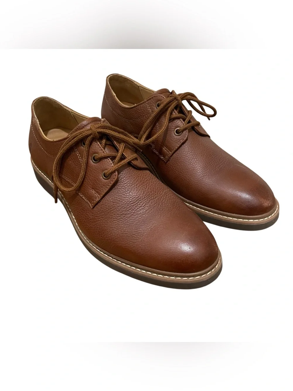 Hush Puppies Bounce Brown Leather Oxford Derby Dress Shoes Mens Size 10.5 Medium